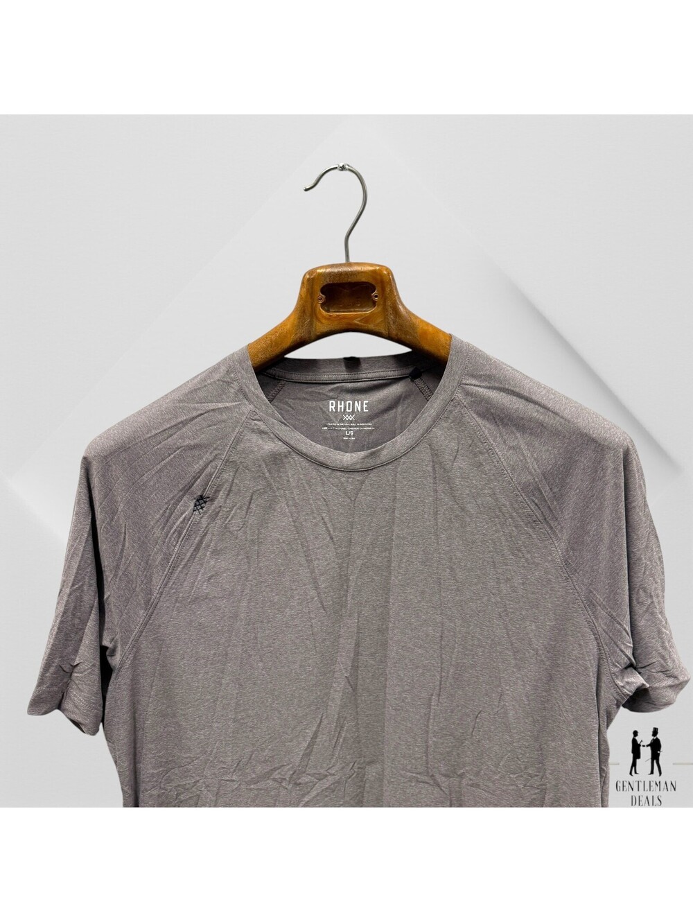 Rhone Performance T Shirt Short Sleeve Gray Crewneck Men’s L Stretch Gym
